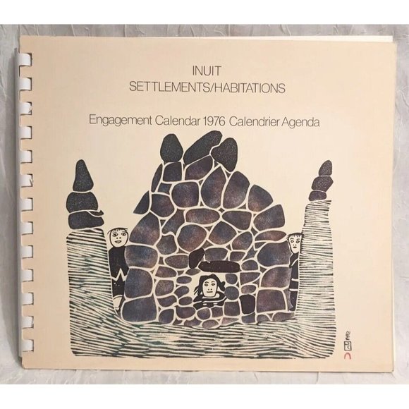 1976 Inuit Calendar Planner Settlements Habitations Artist Engagement Canada Vtg - Picture 14 of 14